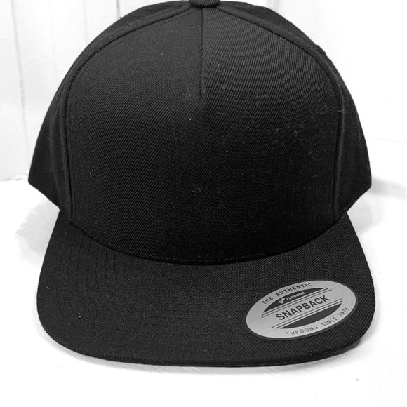 Yupoong 5089M 5-Panel Hi-Profile Flat Bill Wool Blend 8-Snapback Hat Bundle - Picture 4 of 8